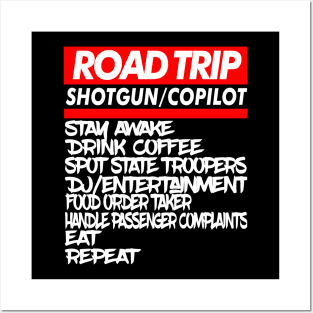 Co-pilot Family Road Trip Shirts Funny Vacation Summer Car Lover Enthusiast Gift Idea Posters and Art